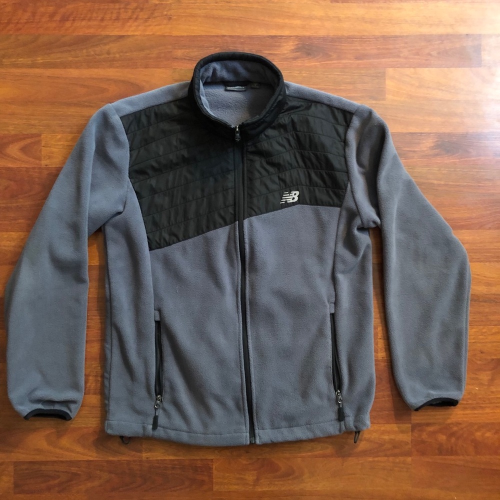 New balance fleece zip up sweater gray size small